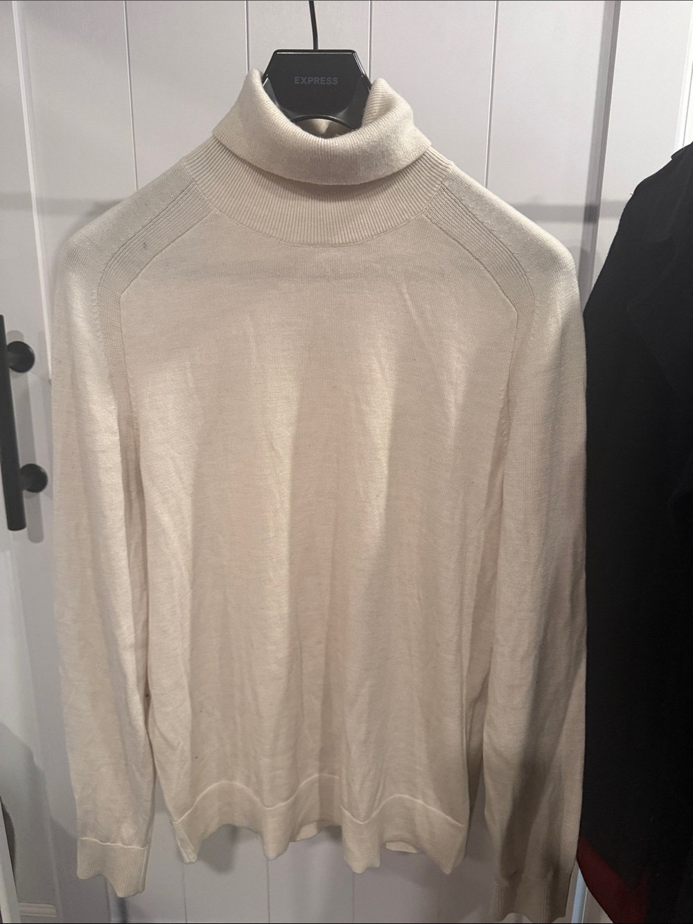Express Men’s Cream Turtleneck Sweater